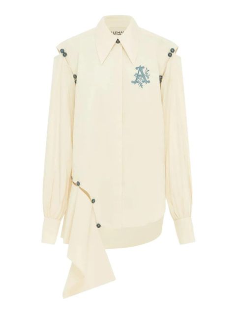 ALEMAIS embroidered asymmetrical-hem shirt - Neutrals - zdjęcie produktu nr 2