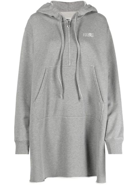 MM6 Maison Margiela logo-print cotton hoodie dress - Grey - zdjęcie produktu nr 1