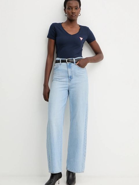 Guess t-shirt damski kolor granatowy W2YI45 J1314