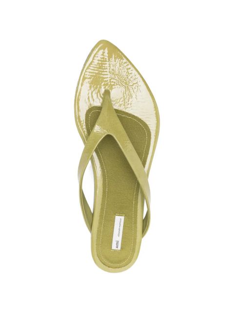 AMI Paris leather flat sandals - Green