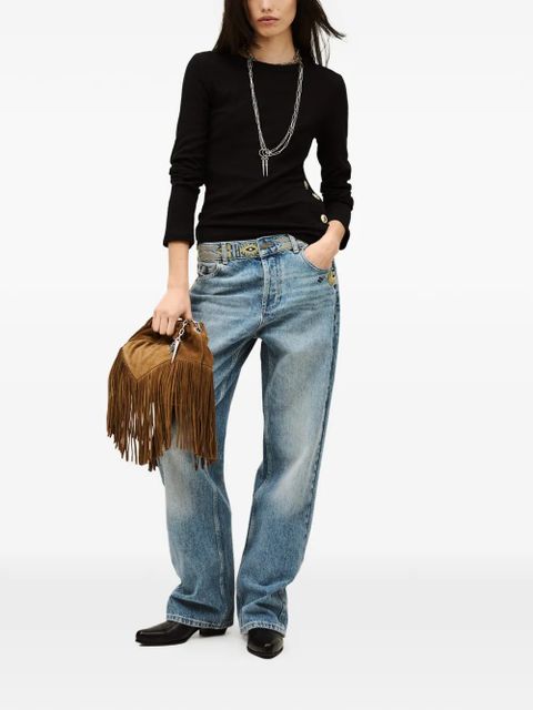 Ba&Sh Giulia buttoned-detail long-sleeve top - Black - zdjęcie produktu nr 2