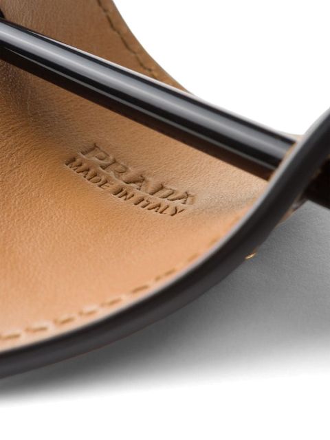 Prada leather hair clip - Brown