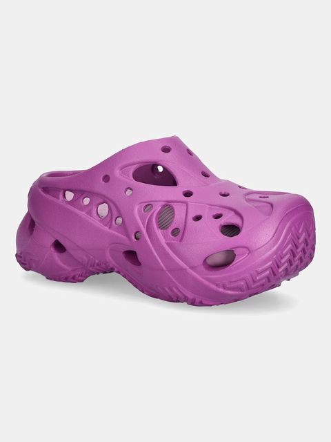 Crocs klapki Caged W Clog damskie kolor fioletowy na platformie 211141 - zdjęcie produktu nr 1