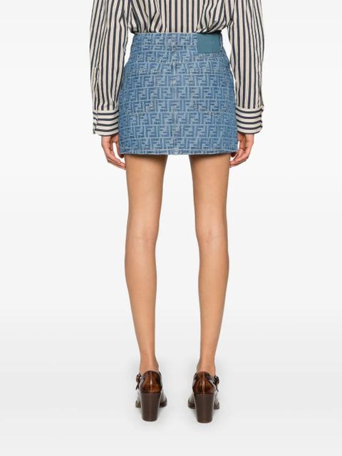 FENDI FF-motif mini skirt - Blue