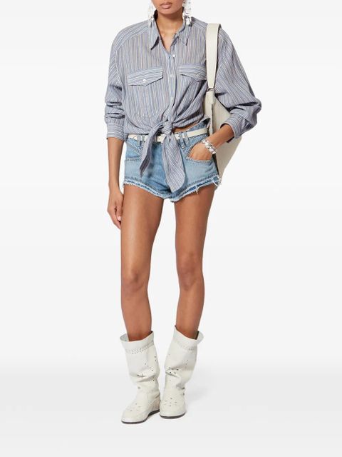 MARANT ÉTOILE Nath striped flap-pocket shirt - Blue