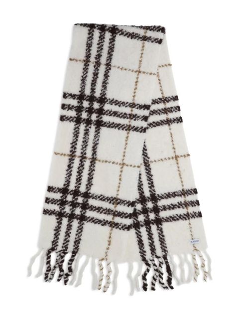 Burberry check fringed scarf - White - zdjęcie produktu nr 1