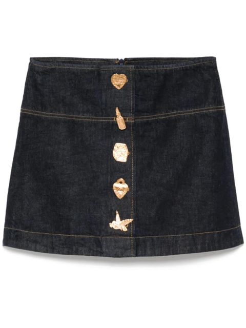 ZIMMERMANN crush denim mini skirt - Blue - zdjęcie produktu nr 1