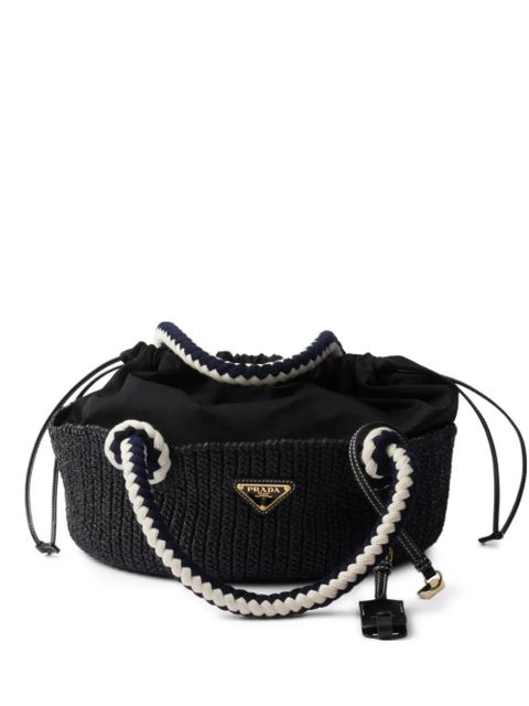 Prada small crochet-knit tote bag - Black - zdjęcie produktu nr 1