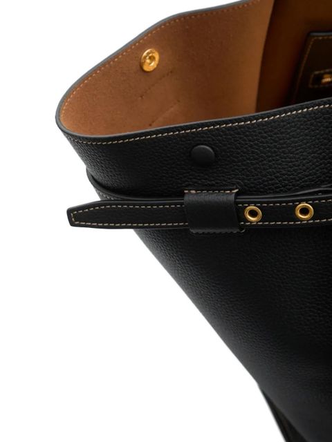 Tod's hammered t leather tote bag - Black - zdjęcie produktu nr 2