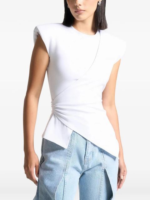 Manière De Voir wide-shoulder ruched-waist top - White - zdjęcie produktu nr 1