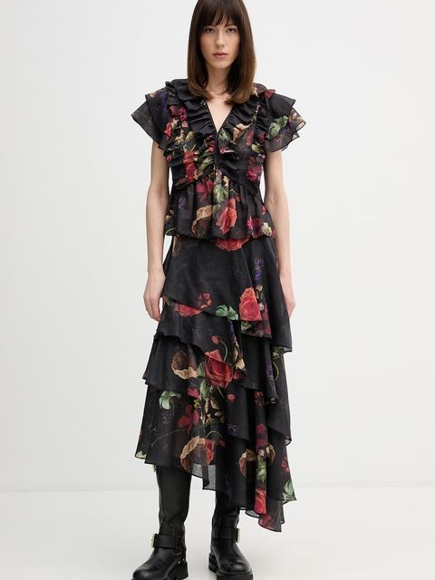 AllSaints spódnica z dodatkiem lnu CAYA