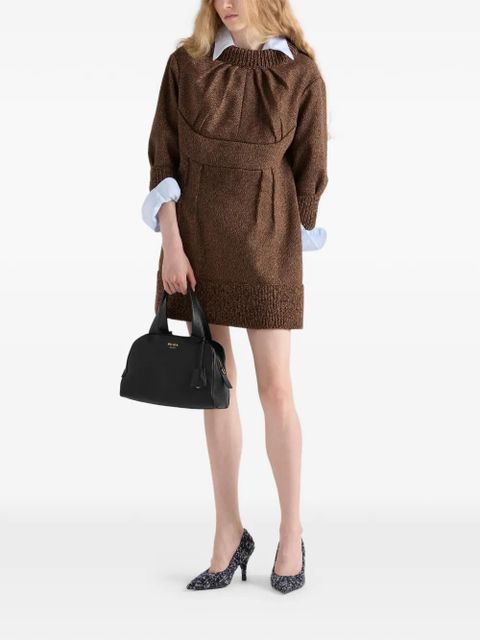 Prada medium leather top-handle zip tote bag - Black - zdjęcie produktu nr 2