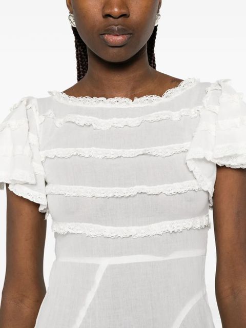 Gimaguas Mary ruffled midi dress - White