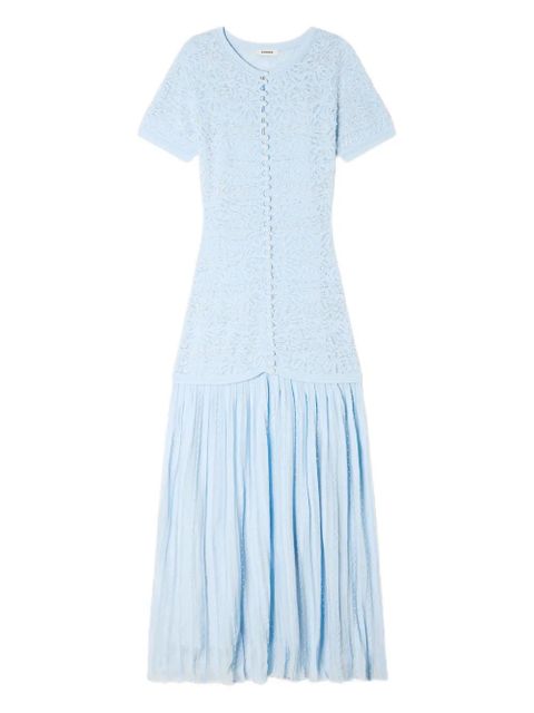 SANDRO textured embellished knitted dress - Blue - zdjęcie produktu nr 1