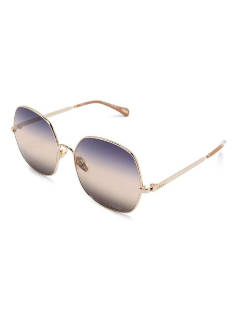 Chloé Eyewear oversize-frame sunglasses - Gold - zdjęcie produktu nr 2