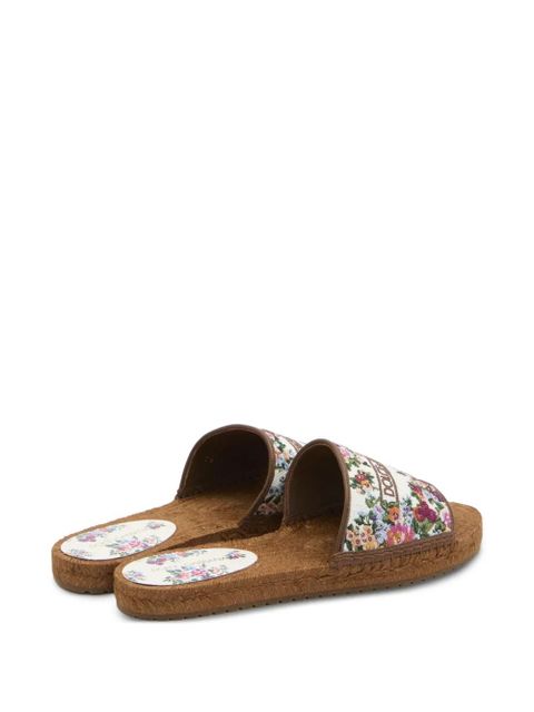 Dolce & Gabbana embroidered floral espadrilla sandals - White