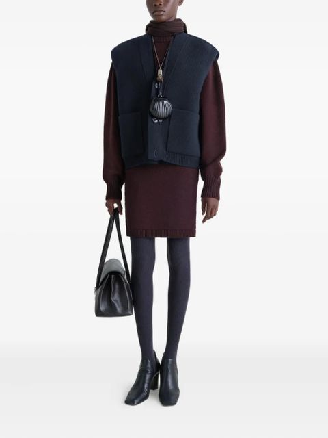 LEMAIRE patch-pocket V-neck cardigan - Blue - zdjęcie produktu nr 2