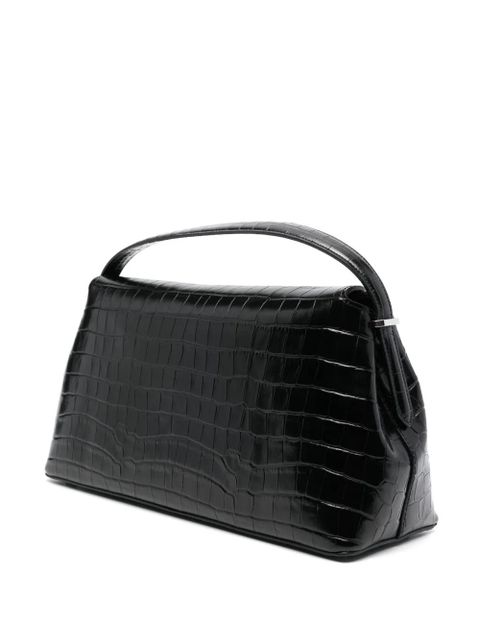 TOTEME T-lock leather top handle bag - Black