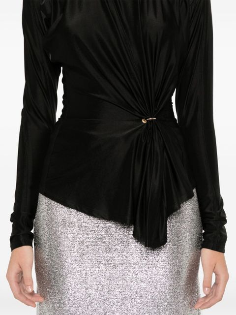Rabanne gathered-detail top - Black