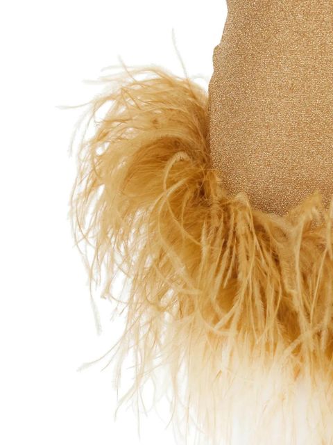 Oséree Lumière Plumage sleeveless mini dress - Gold - zdjęcie produktu nr 2