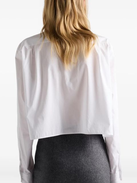 Prada bow-collar patch-pocket shirt - White