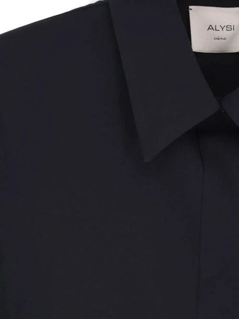 Alysi pointed-collar short-sleeves shirt - Black