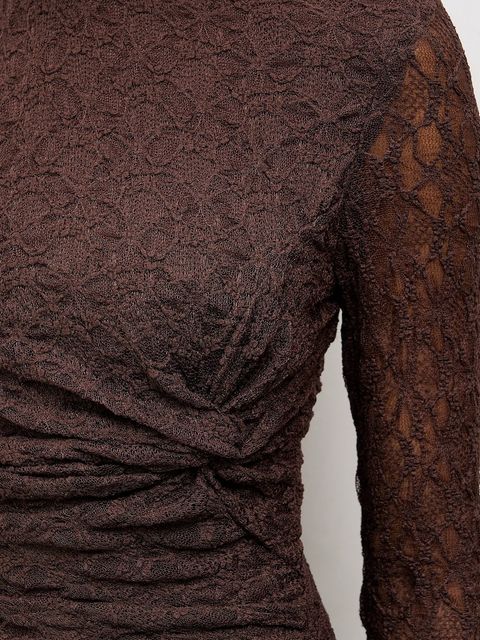 Answear.LAB sukienka kolor brązowy maxi dopasowana