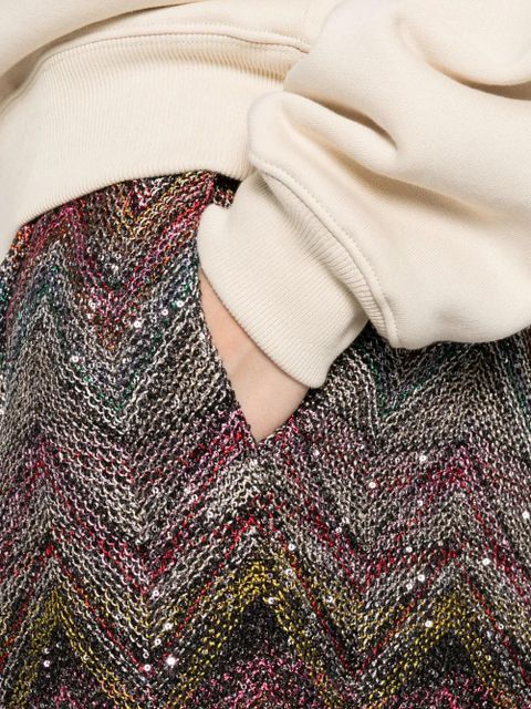 Missoni sequined chevron straight trousers - Pink