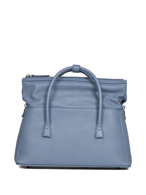 Maison Margiela grained-leather tote bag - Blue
