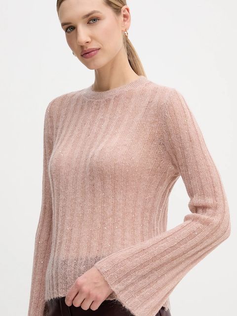 Hoss Intropia sweter z dodatkiem wełny damski kolor różowy lekki 6382016