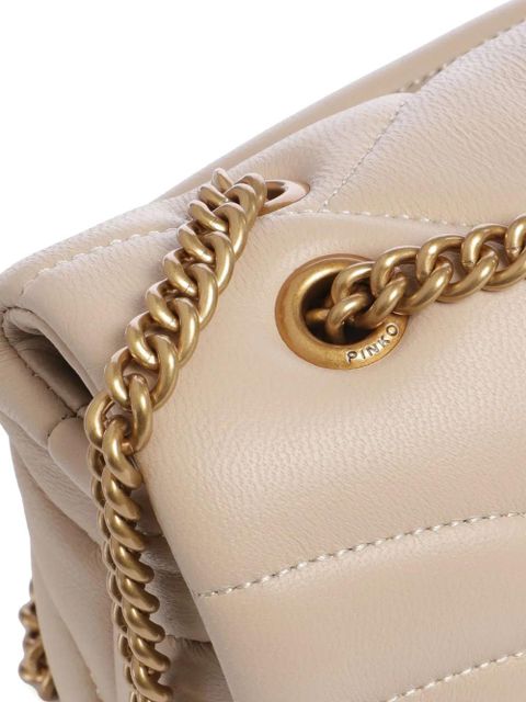 PINKO Love Puff quilted bird detail mini satchel - Neutrals