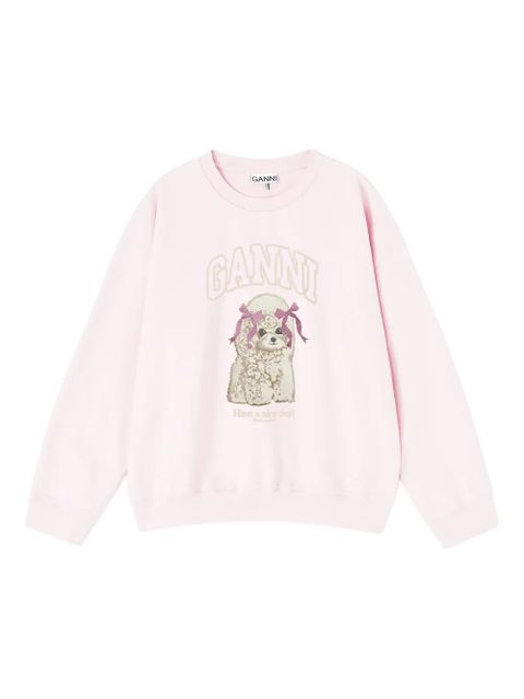 GANNI graphic-print sweatshirt - Pink - zdjęcie produktu nr 1