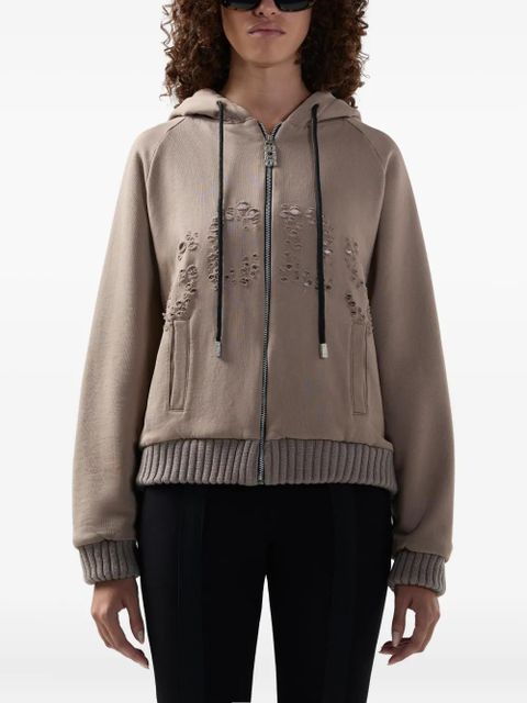 GCDS Distressed zip jumpers - Neutrals