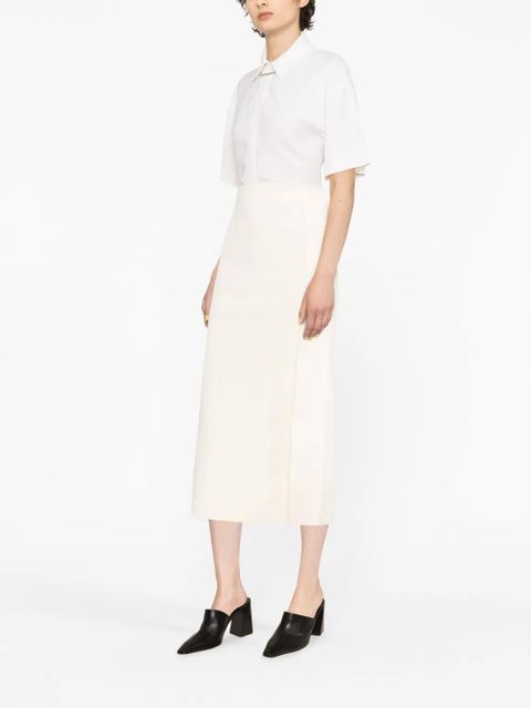 Jil Sander wrap midi skirt - Neutrals
