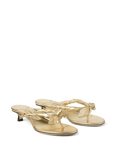 Jimmy Choo twisted bow mules - Gold - zdjęcie produktu nr 2