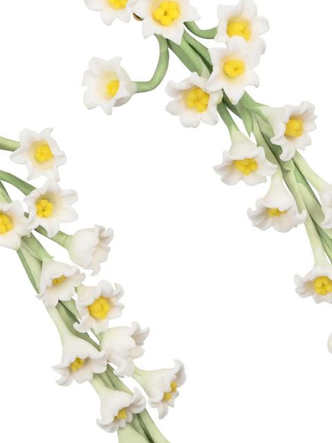 Jennifer Behr Victoria floral-motif earrings - White