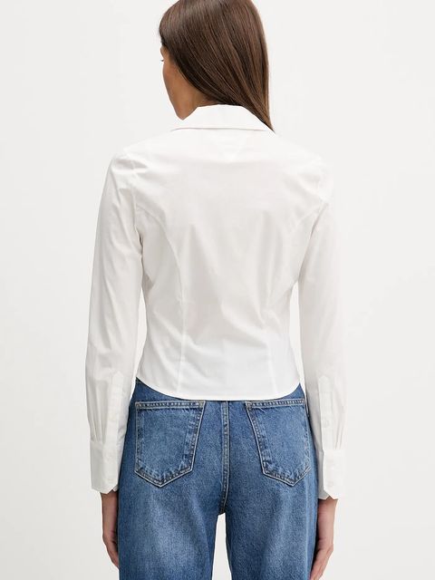 Tommy Jeans koszula damska kolor beżowy slim z kołnierzykiem klasycznym DW0DW22604 - zdjęcie produktu nr 2