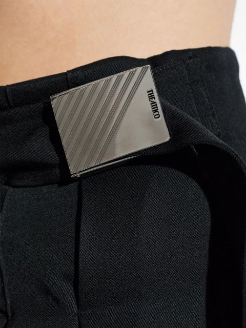 The Attico buckle pleated trousers - Black