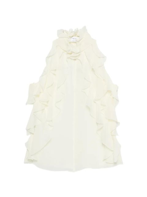 Alexander McQueen ruffled sleeveless blouse - Neutrals - zdjęcie produktu nr 1