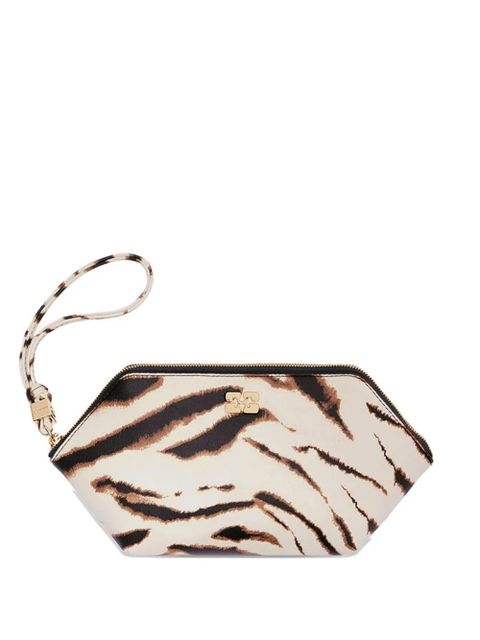 GANNI Bou zebra-print clutch bag - Neutrals - zdjęcie produktu nr 1