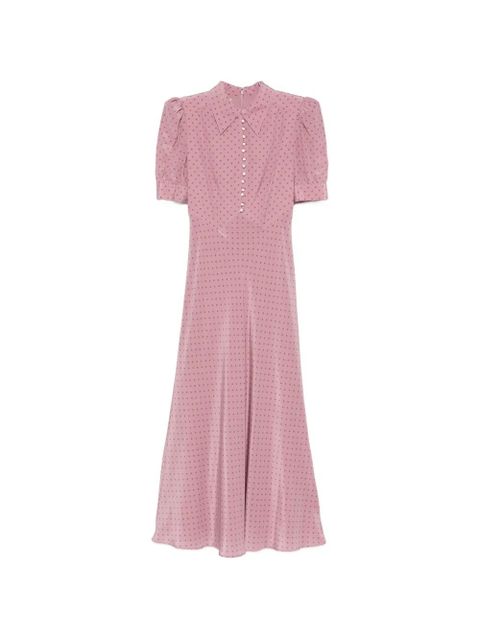Alessandra Rich polka-dot midi dress - Pink - zdjęcie produktu nr 1
