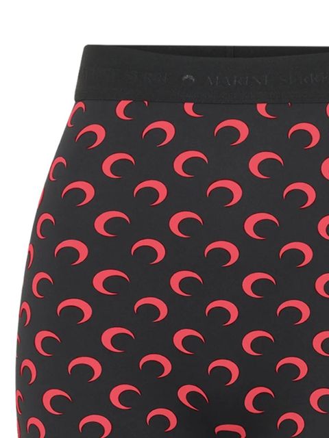 Marine Serre crescent moon-print biker shorts - Black