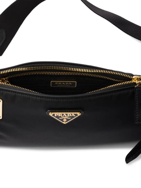Prada small leather-trim shoulder bag - Black