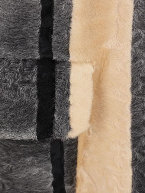 Prada striped fur coat - Black