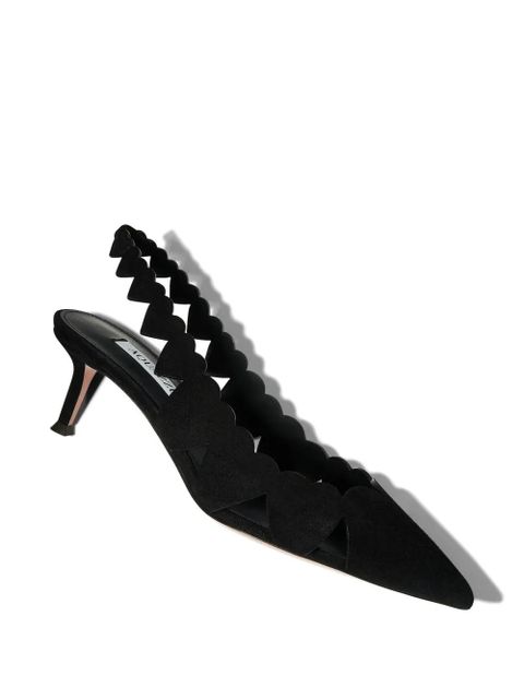 Aquazzura heart cutout slingback pumps - Black