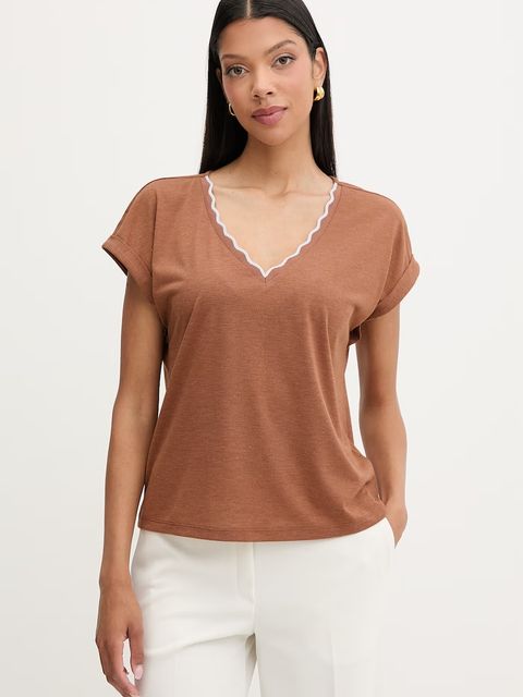 Morgan T-shirt basic damski z wiskozą - zdjęcie produktu nr 1