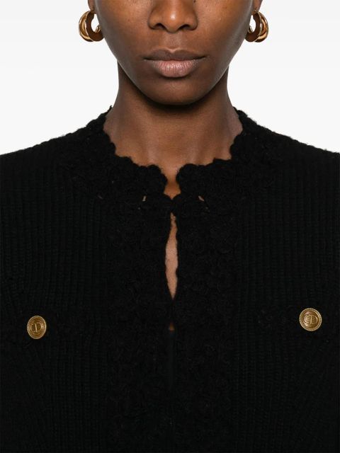 TWINSET crochet-trim cardigan - Black