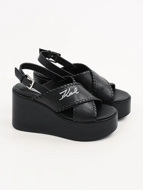 Karl Lagerfeld sandały skórzane WENDY kolor czarny KL33372