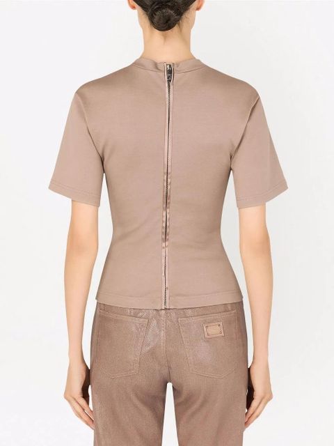 Dolce & Gabbana eyelet-detail corset T-shirt - Neutrals