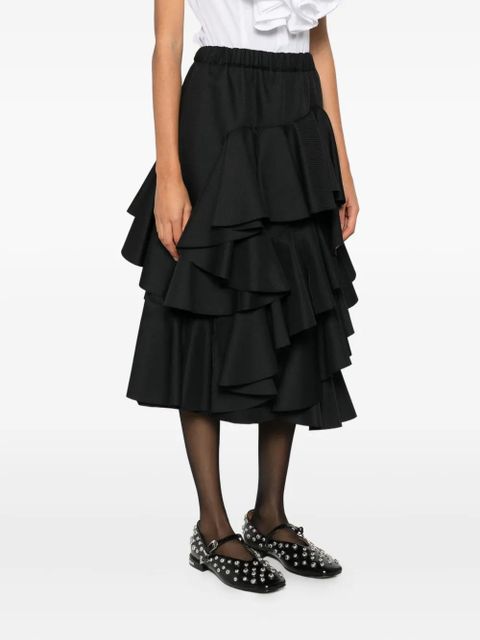 Comme Des Garçons ruffled midi skirt - Black